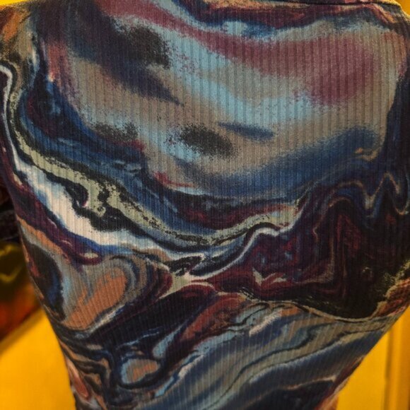 JUST POLLY NEW YORK Psychedelic Print Ribbed Crop Top – Size S - Picture 6 of 8